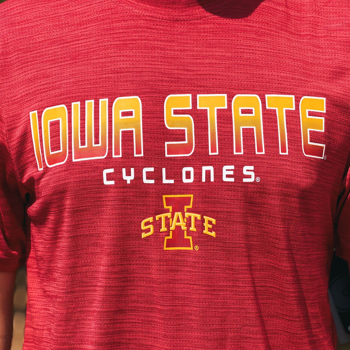 Colosseum I-State Cardinal Consistency Short Sleeve T-Shirt design close up